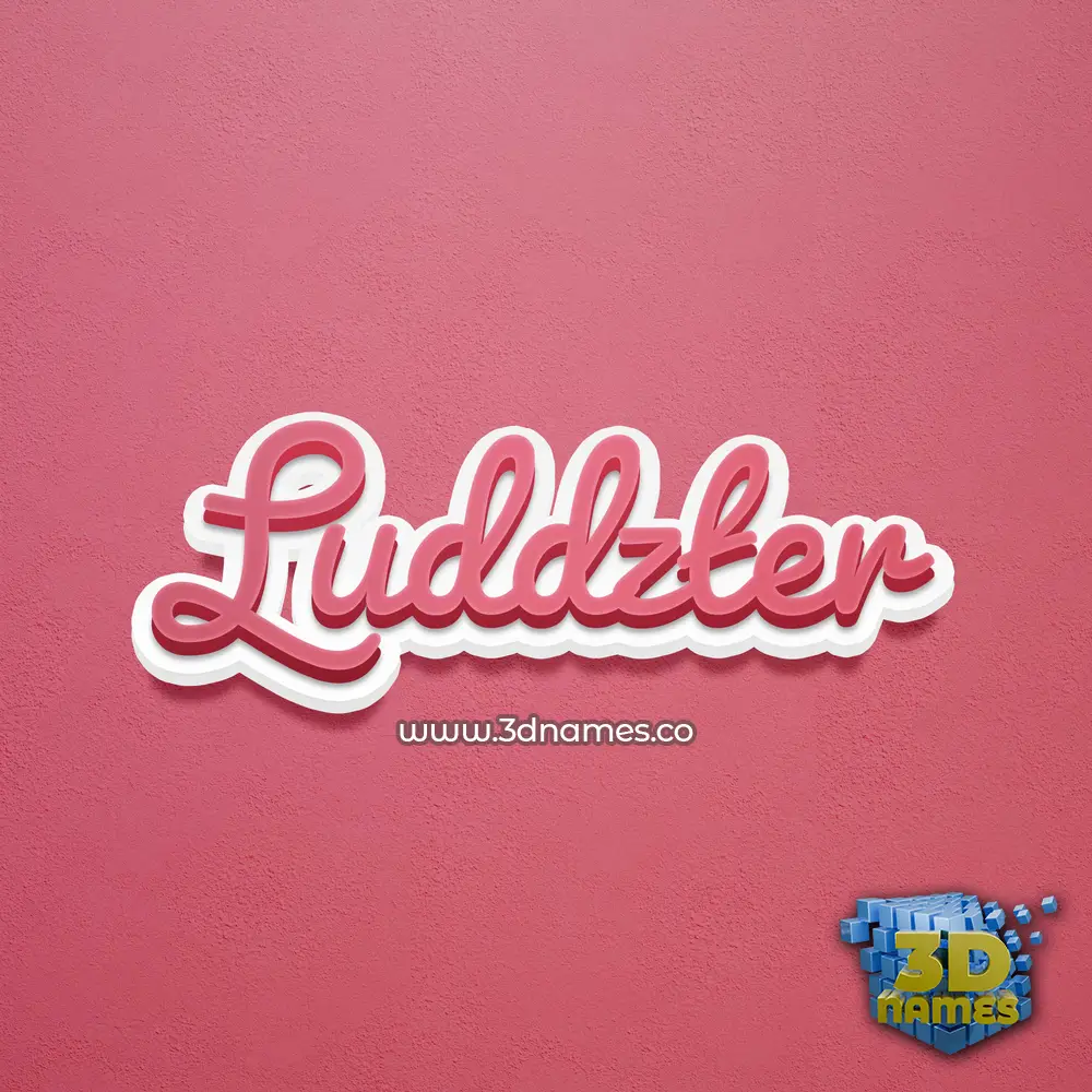 luddzter in Red Scribble style - 3D name wallpaper