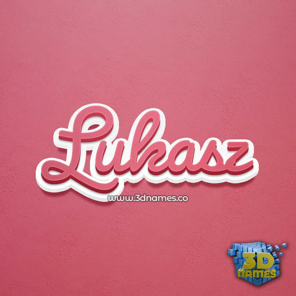 lukasz in Red Scribble style - 3D name wallpaper