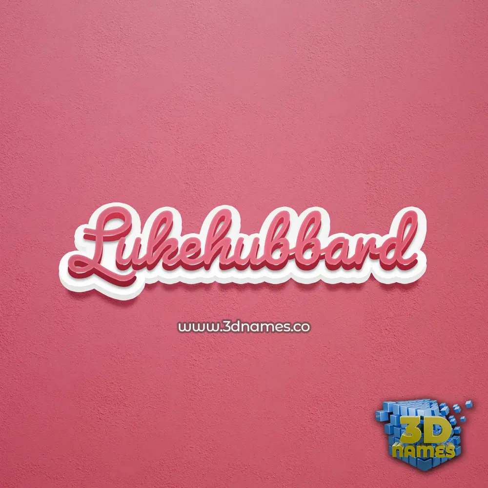 lukehubbard in Red Scribble style - 3D name wallpaper