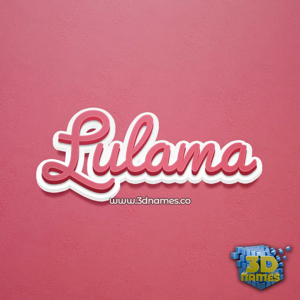 lulama in Red Scribble style - 3D name wallpaper