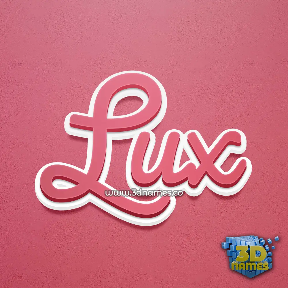 lux in Red Scribble style - 3D name wallpaper