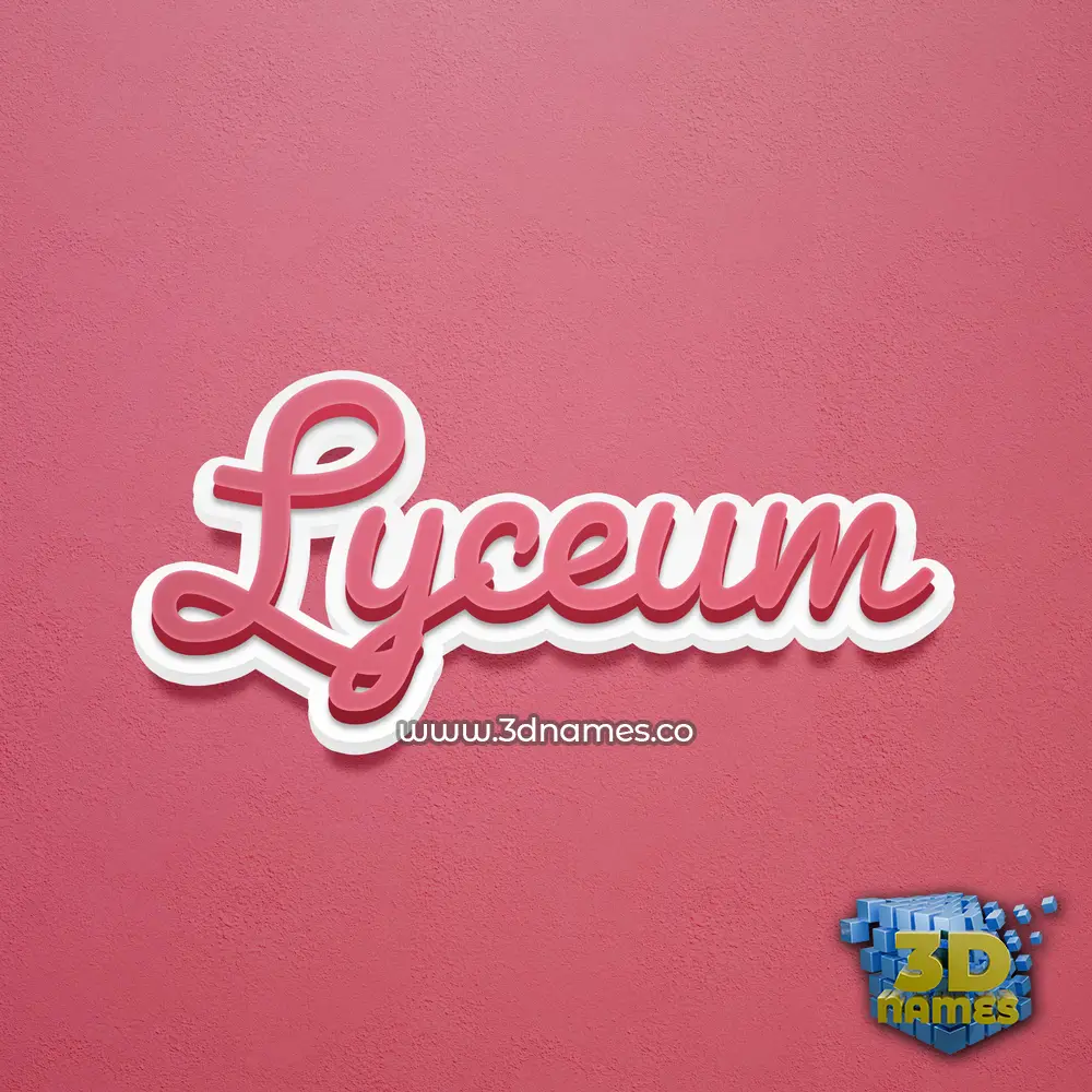 lyceum in Red Scribble style - 3D name wallpaper