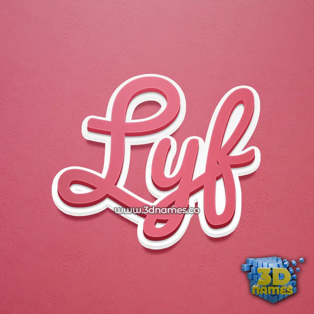 lyf in Red Scribble style - 3D name wallpaper