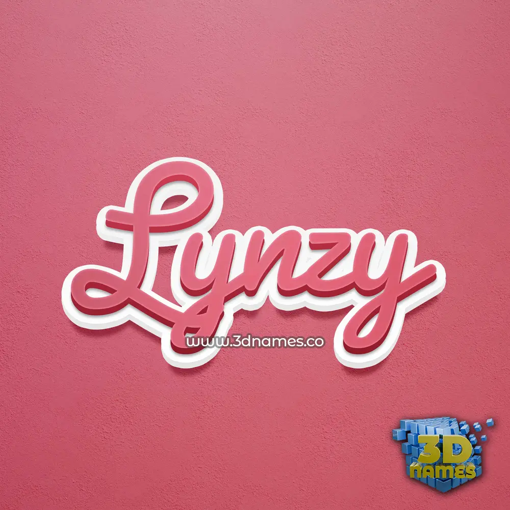lynzy in Red Scribble style - 3D name wallpaper