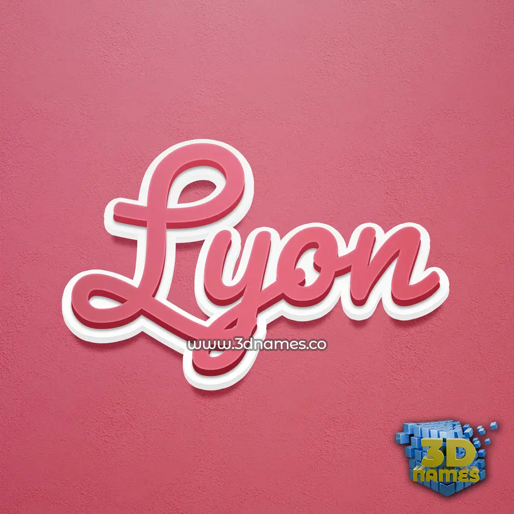 lyon in Red Scribble style - 3D name wallpaper lyon in Red Scribble style - 3D name wallpaper