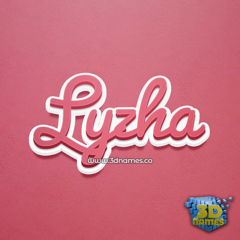 lyzha in Red Scribble style - 3D name wallpaper