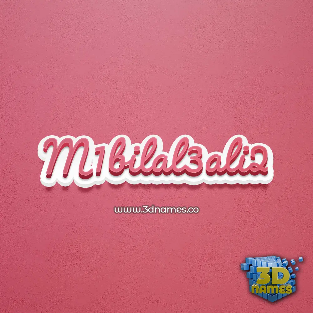 m1bilal3ali2 in Red Scribble style - 3D name wallpaper m1bilal3ali2 in Red Scribble style - 3D name wallpaper