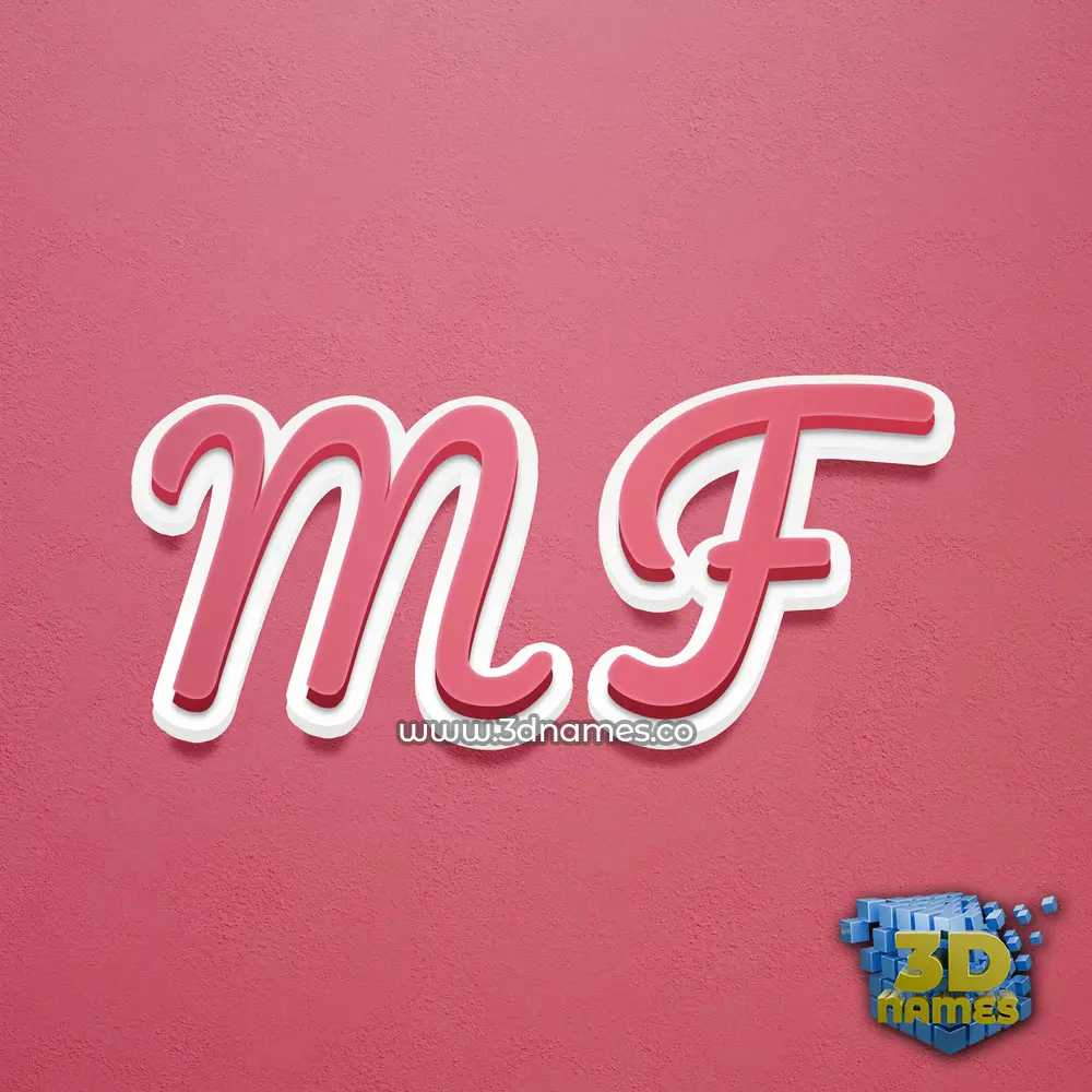 m f in Red Scribble style - 3D name wallpaper m f in Red Scribble style - 3D name wallpaper