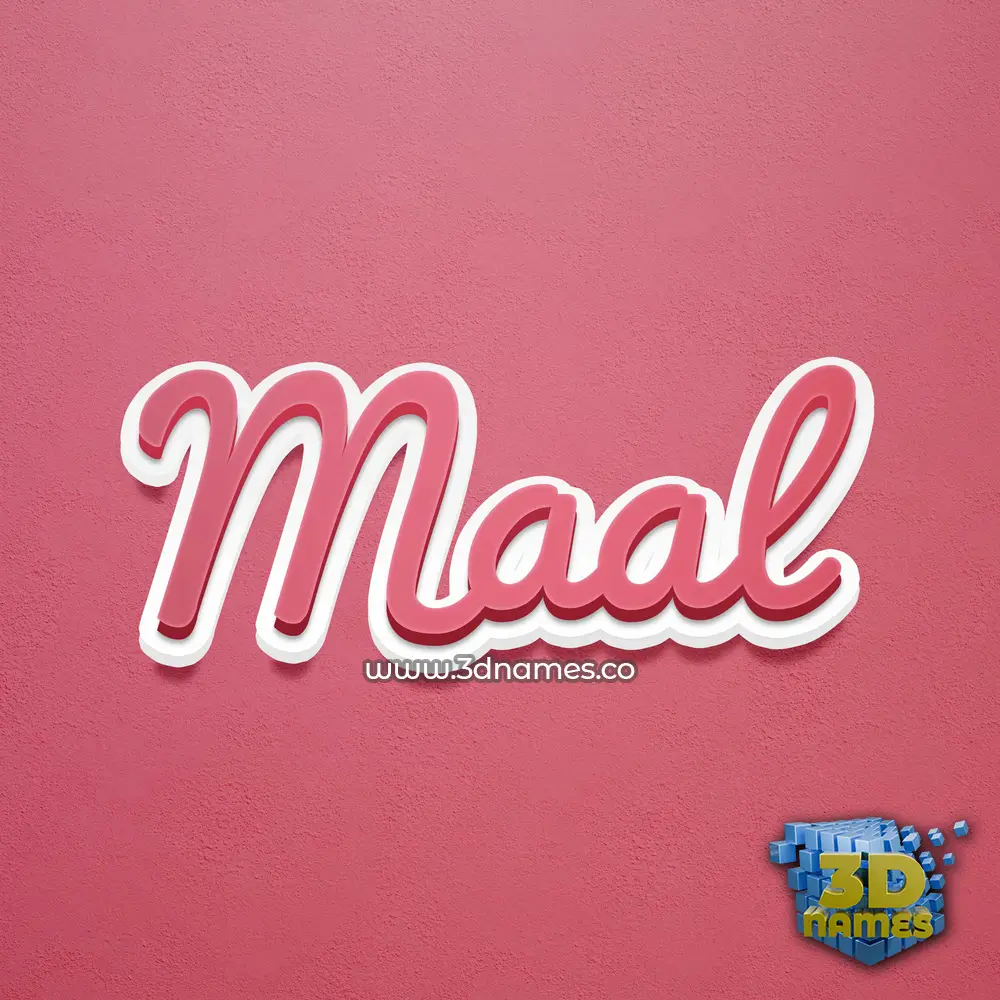 maal in Red Scribble style - 3D name wallpaper