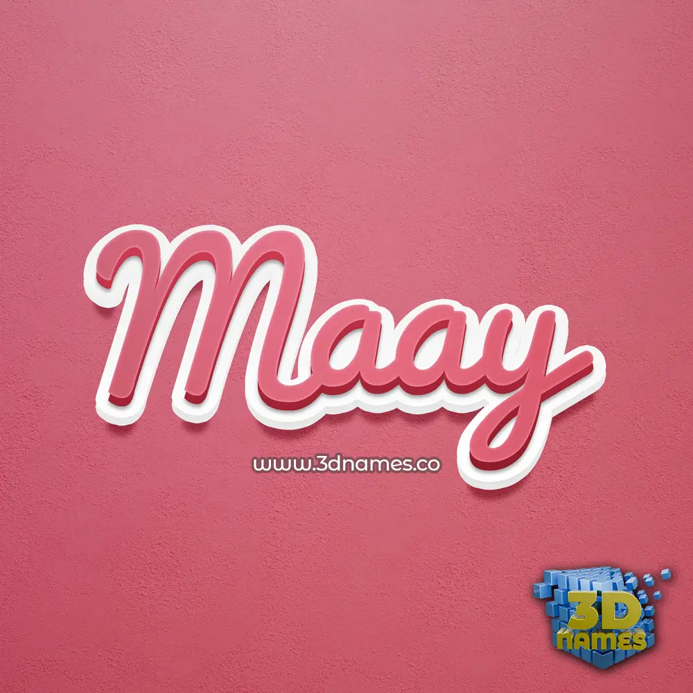 maay in Red Scribble style - 3D name wallpaper