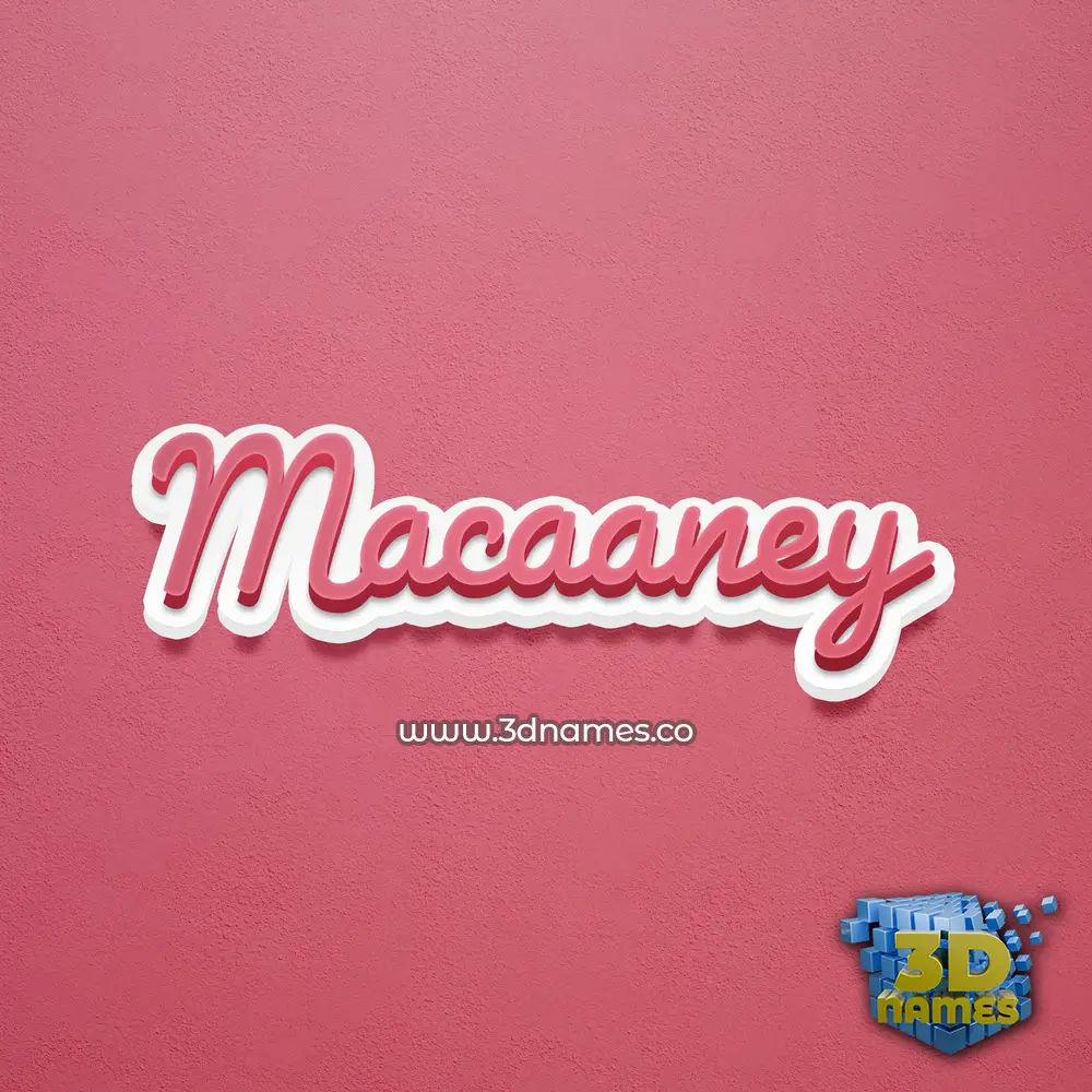 macaaney in Red Scribble style - 3D name wallpaper