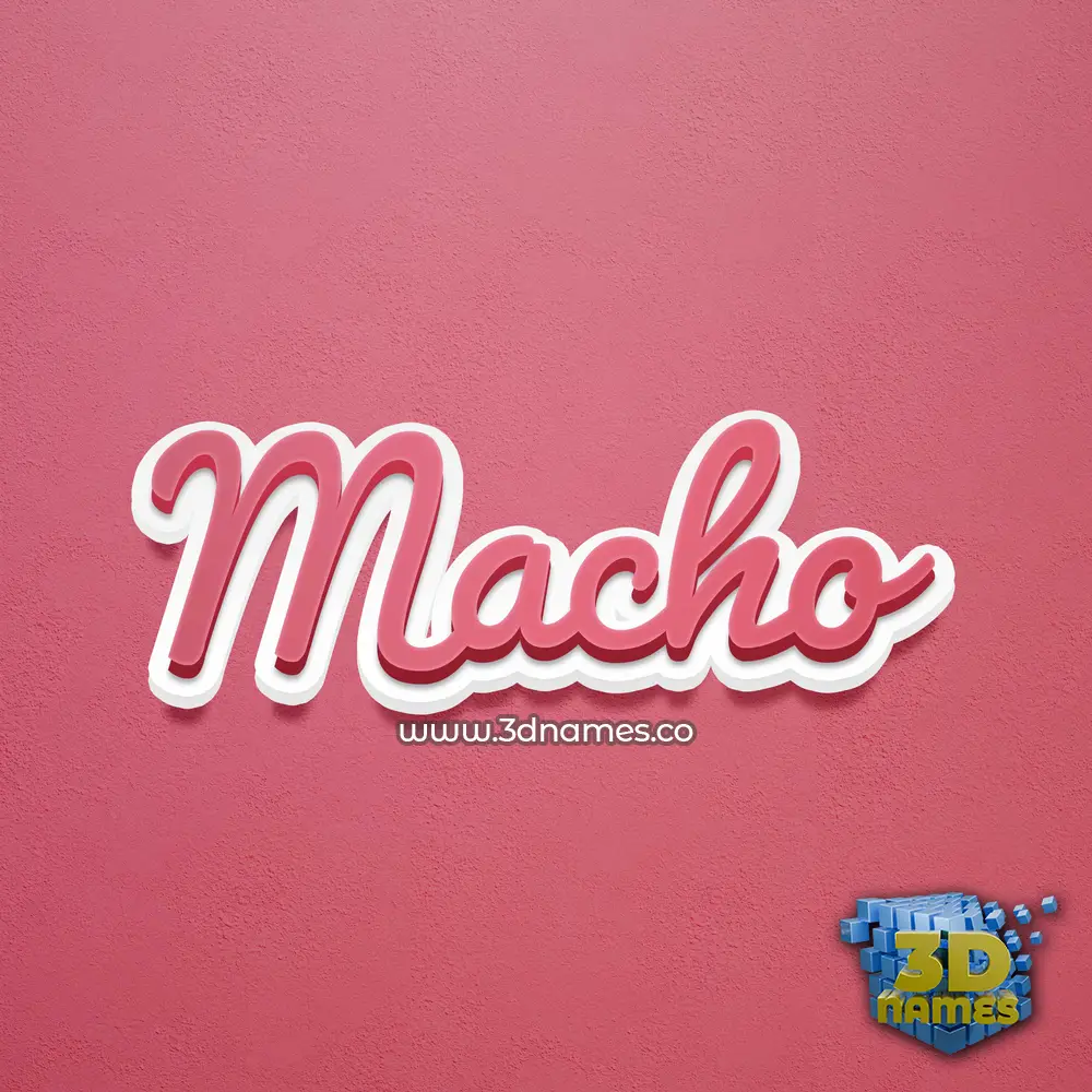 macho in Red Scribble style - 3D name wallpaper