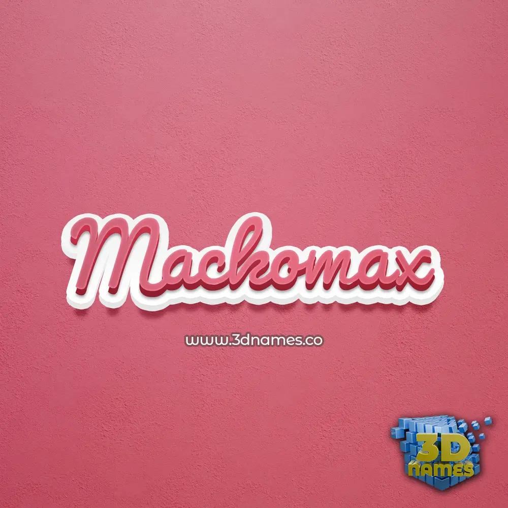 mackomax in Red Scribble style - 3D name wallpaper