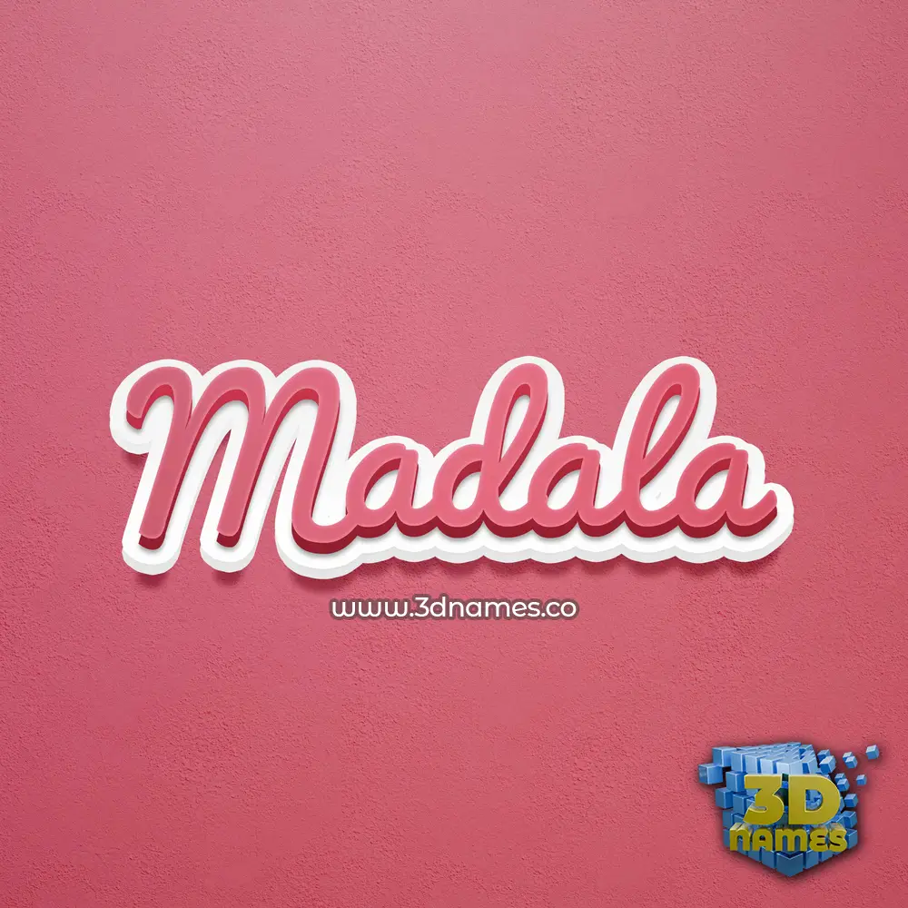 madala in Red Scribble style - 3D name wallpaper