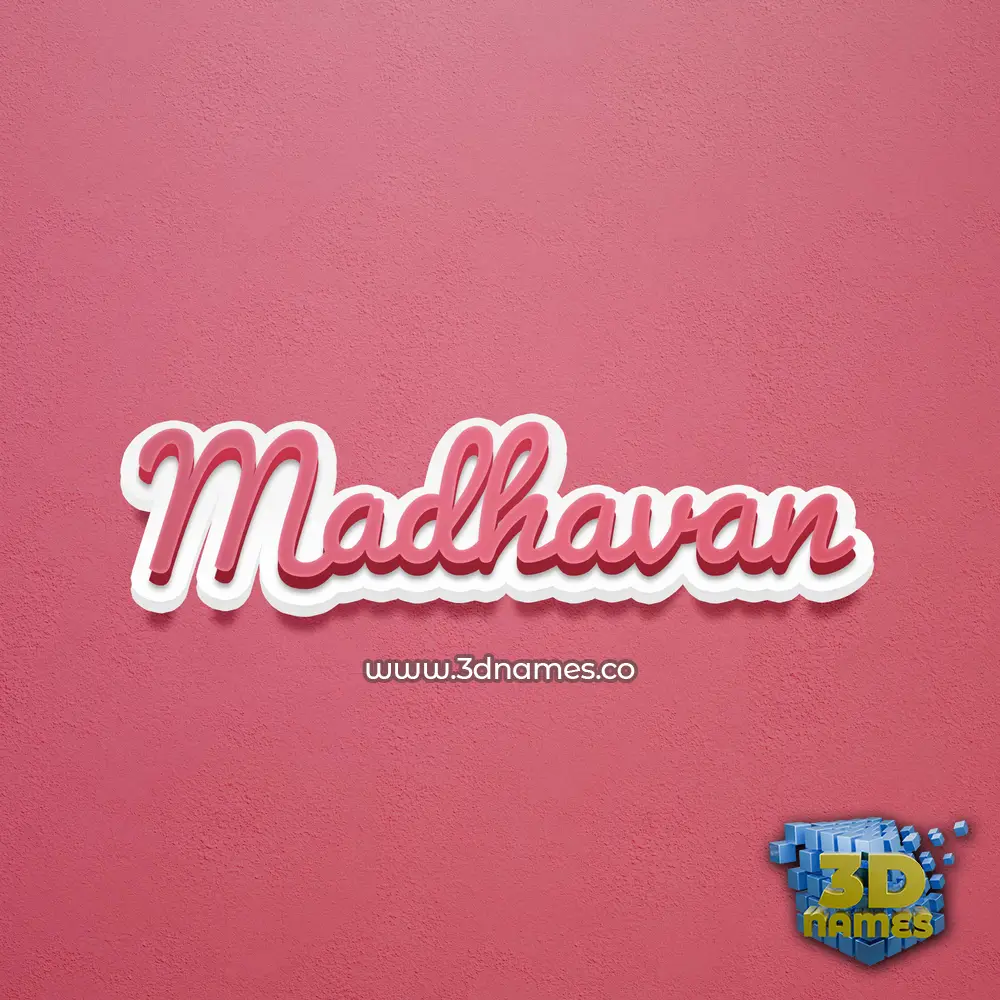 madhavan in Red Scribble style - 3D name wallpaper