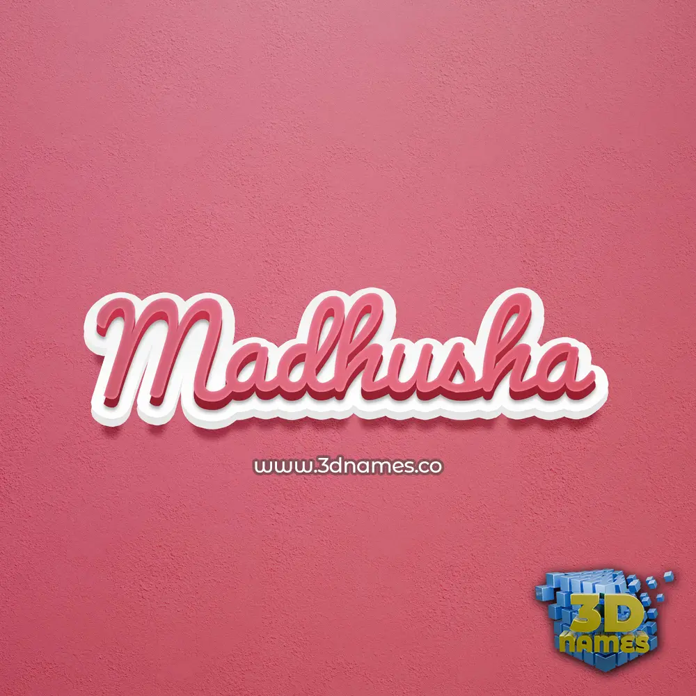 madhusha in Red Scribble style - 3D name wallpaper