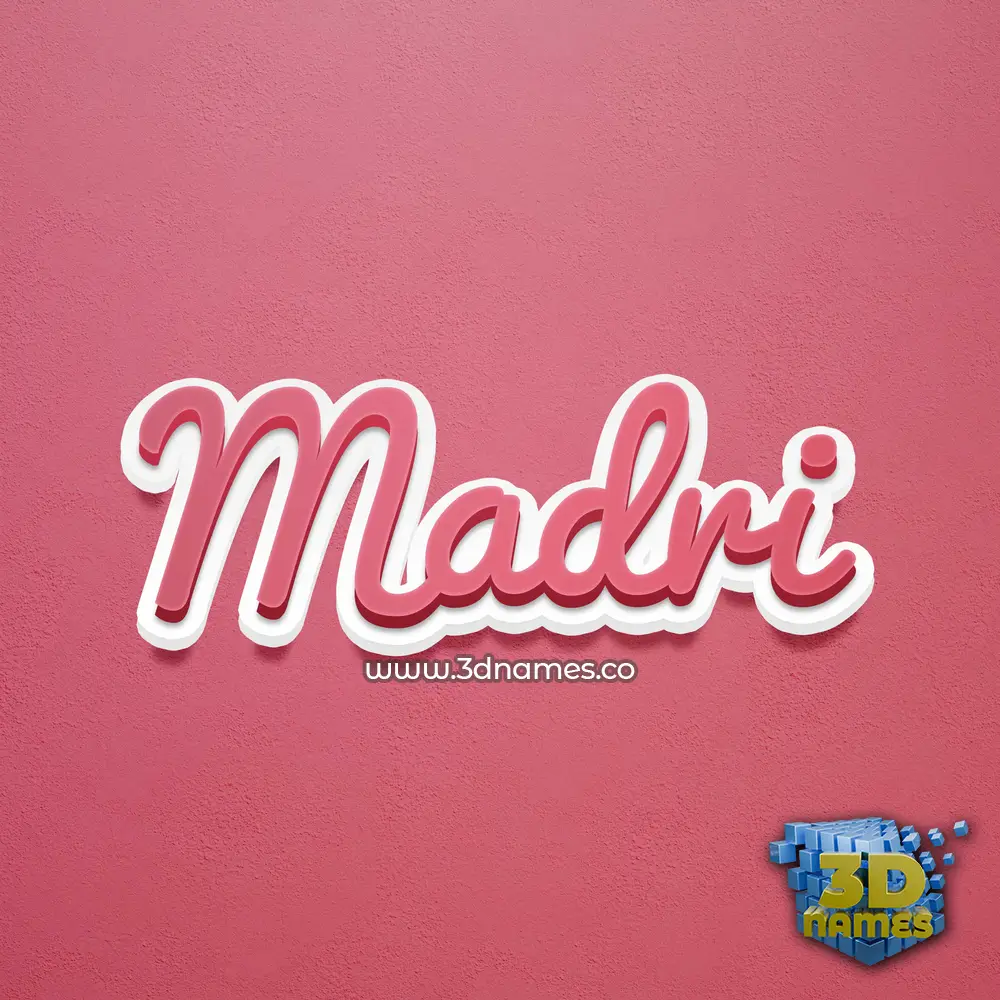 madri in Red Scribble style - 3D name wallpaper