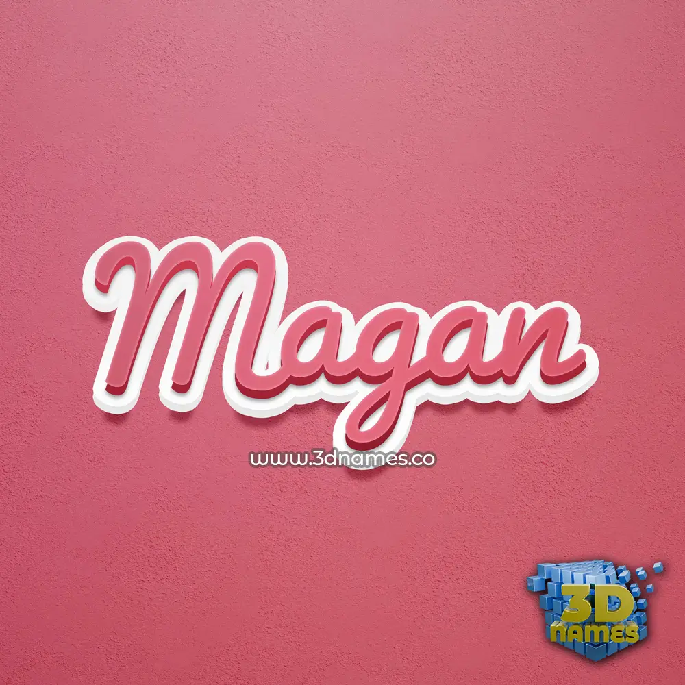 magan in Red Scribble style - 3D name wallpaper