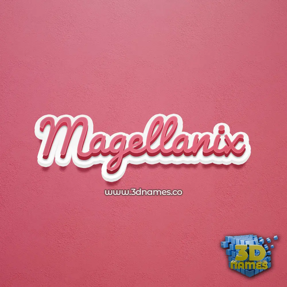 magellanix in Red Scribble style - 3D name wallpaper