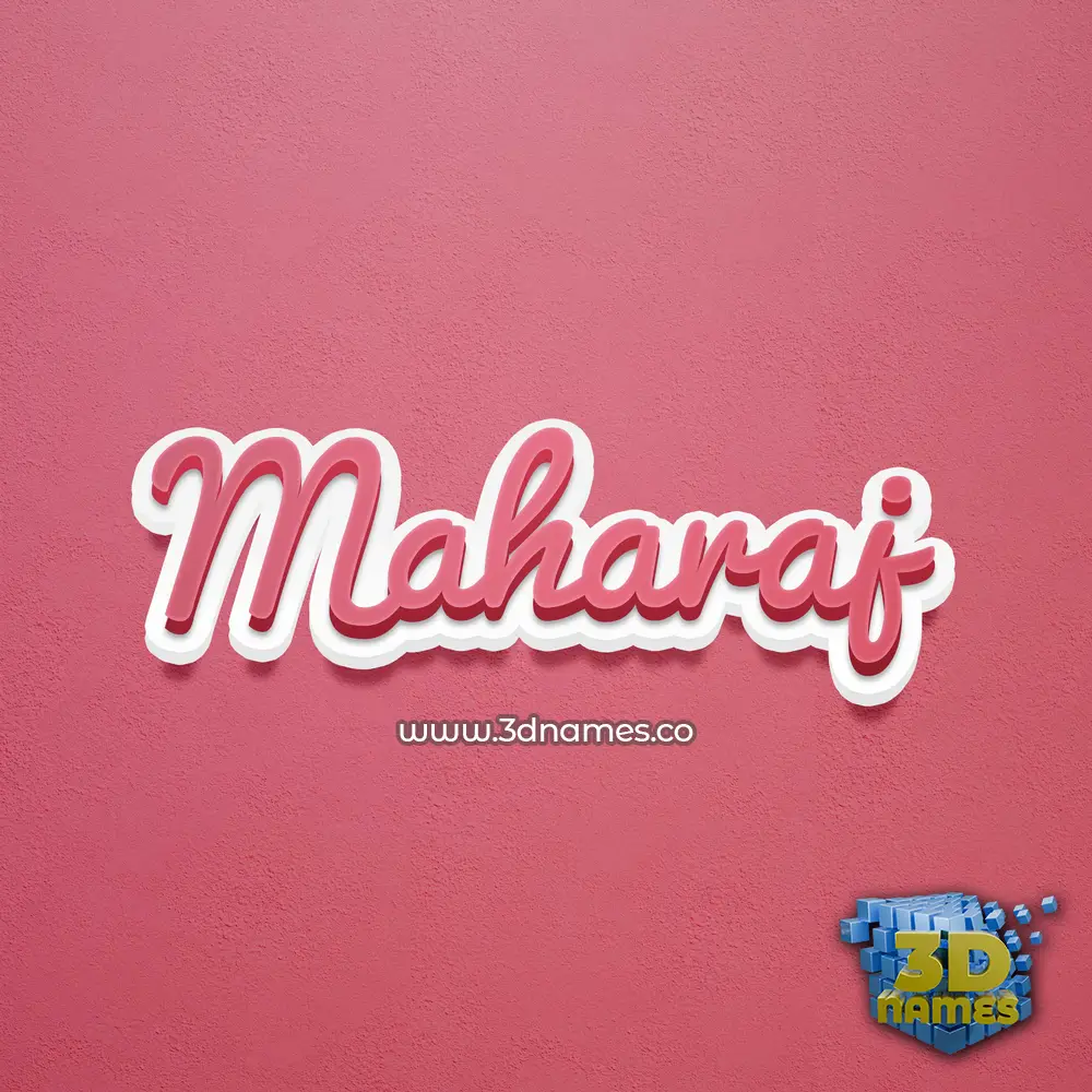 maharaj in Red Scribble style - 3D name wallpaper