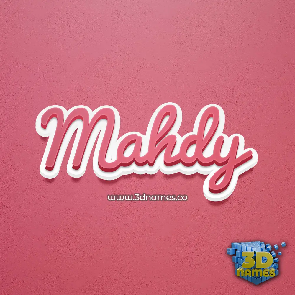 mahdy in Red Scribble style - 3D name wallpaper