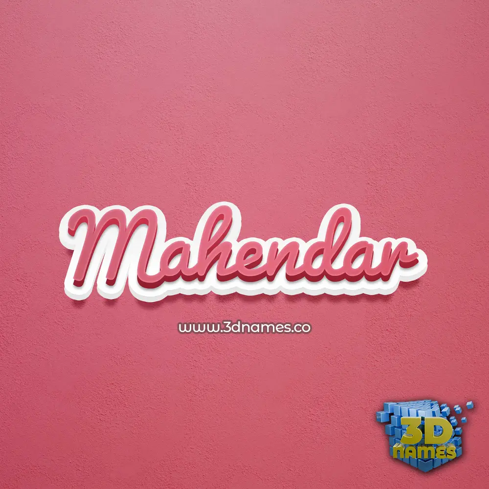 mahendar in Red Scribble style - 3D name wallpaper