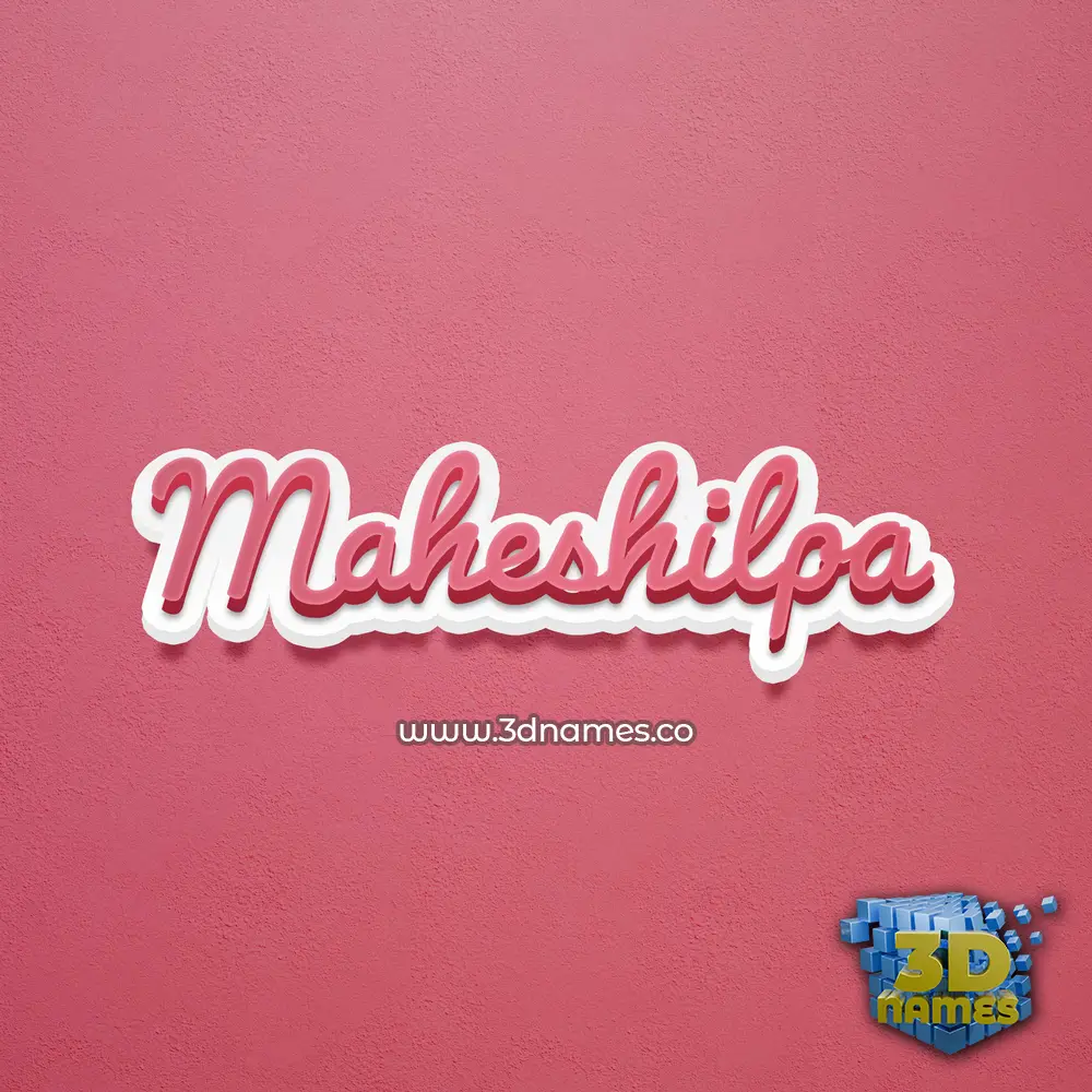 maheshilpa in Red Scribble style - 3D name wallpaper