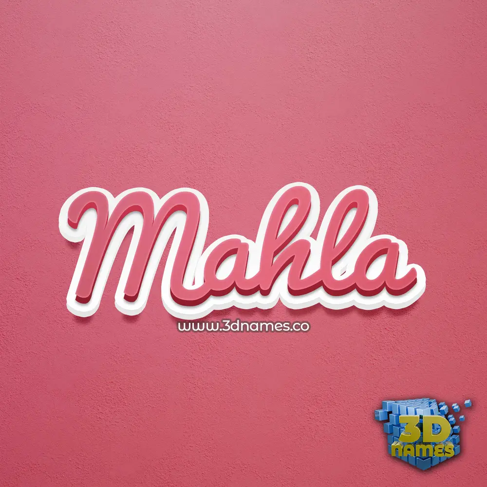 mahla in Red Scribble style - 3D name wallpaper