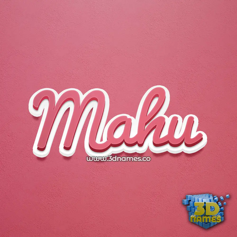 mahu in Red Scribble style - 3D name wallpaper
