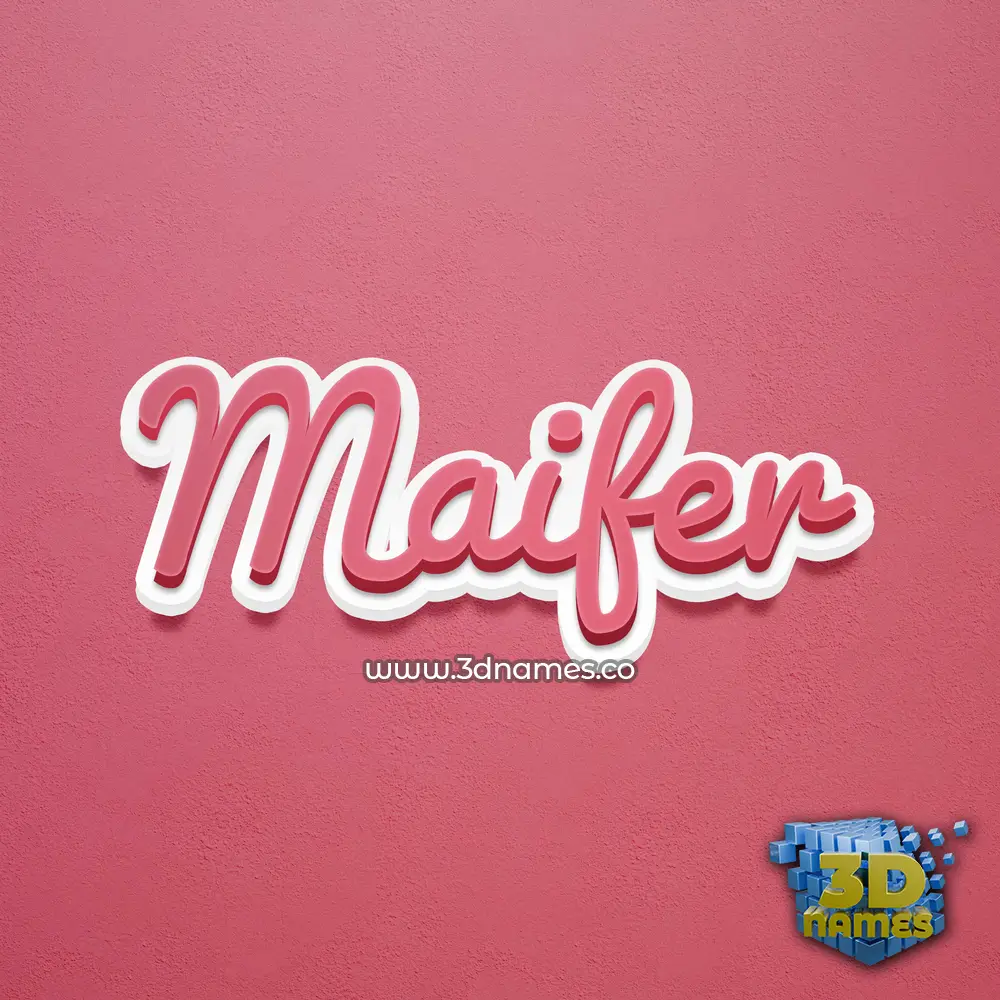 maifer in Red Scribble style - 3D name wallpaper
