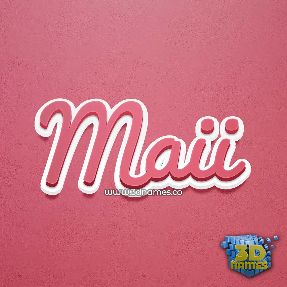 maii in Red Scribble style - 3D name wallpaper