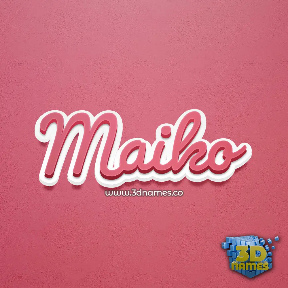 maiko in Red Scribble style - 3D name wallpaper