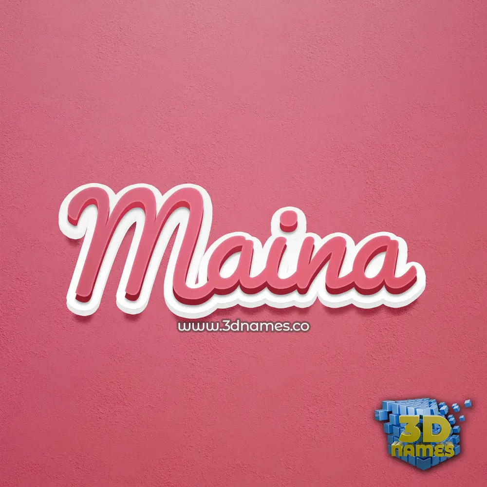 maina in Red Scribble style - 3D name wallpaper