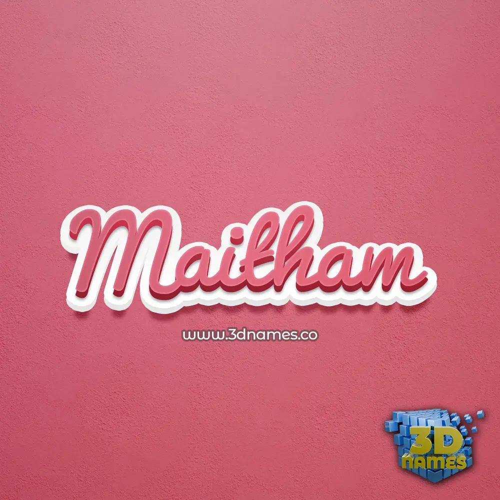 maitham in Red Scribble style - 3D name wallpaper