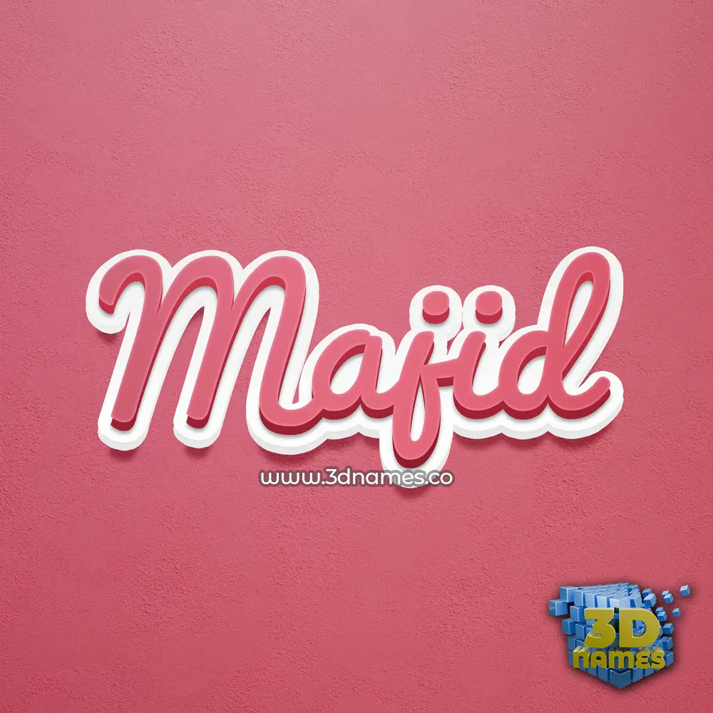 majid in Red Scribble style - 3D name wallpaper