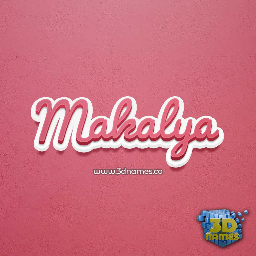 makalya in Red Scribble style - 3D name wallpaper