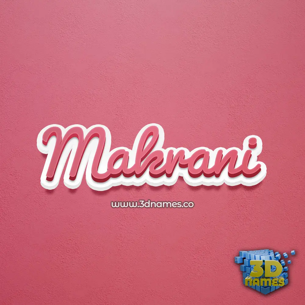 makrani in Red Scribble style - 3D name wallpaper