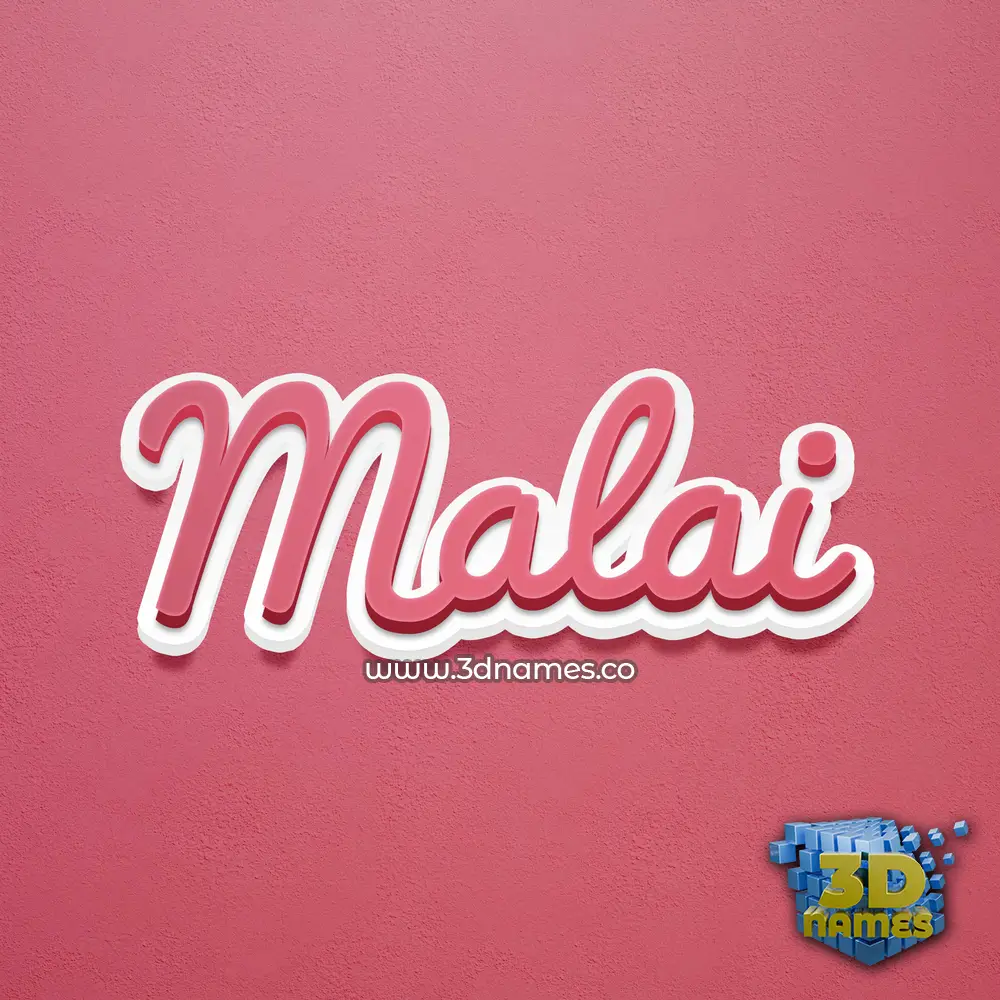 malai in Red Scribble style - 3D name wallpaper