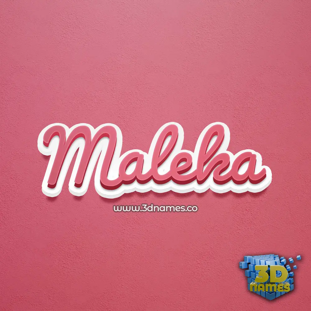 maleka in Red Scribble style - 3D name wallpaper