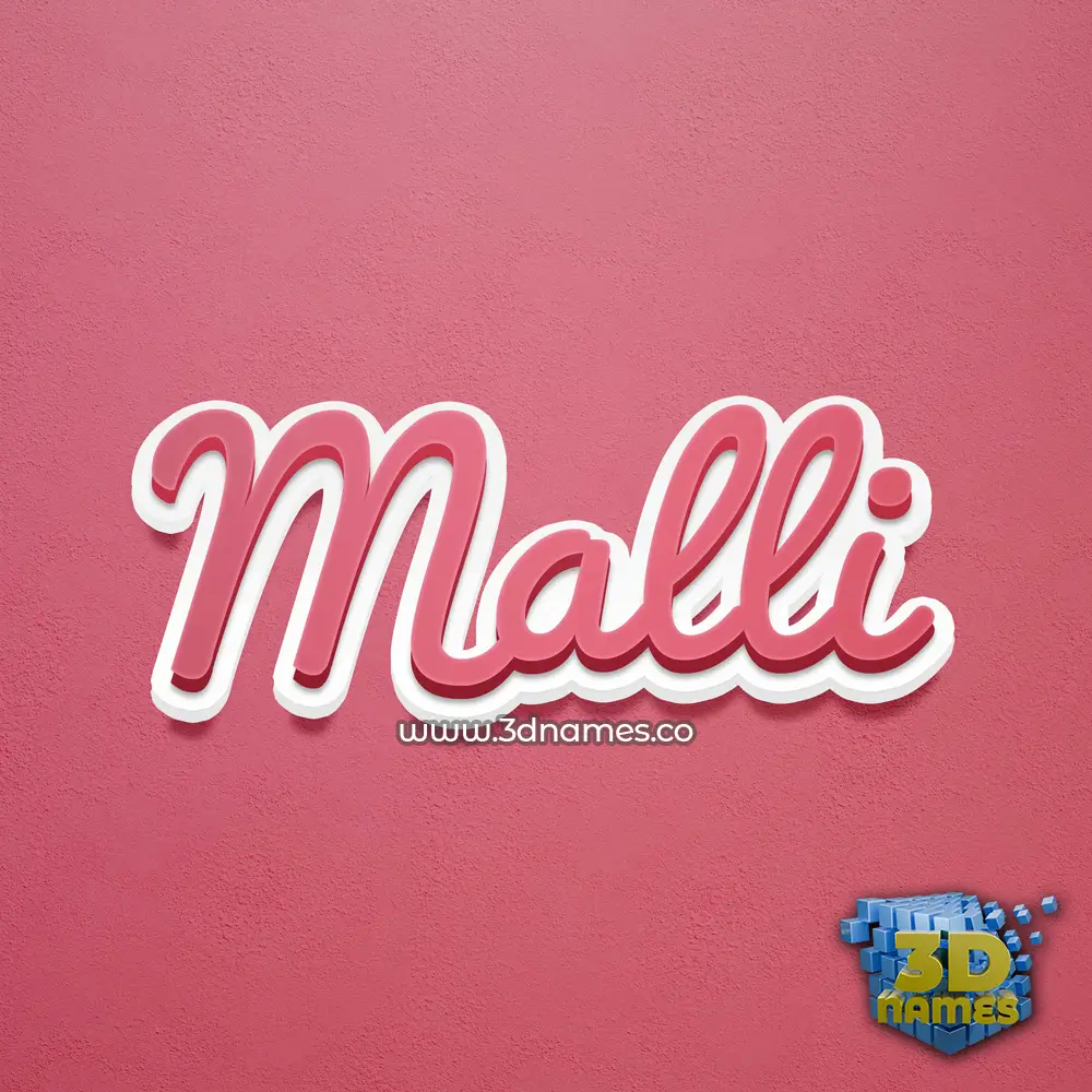 malli in Red Scribble style - 3D name wallpaper