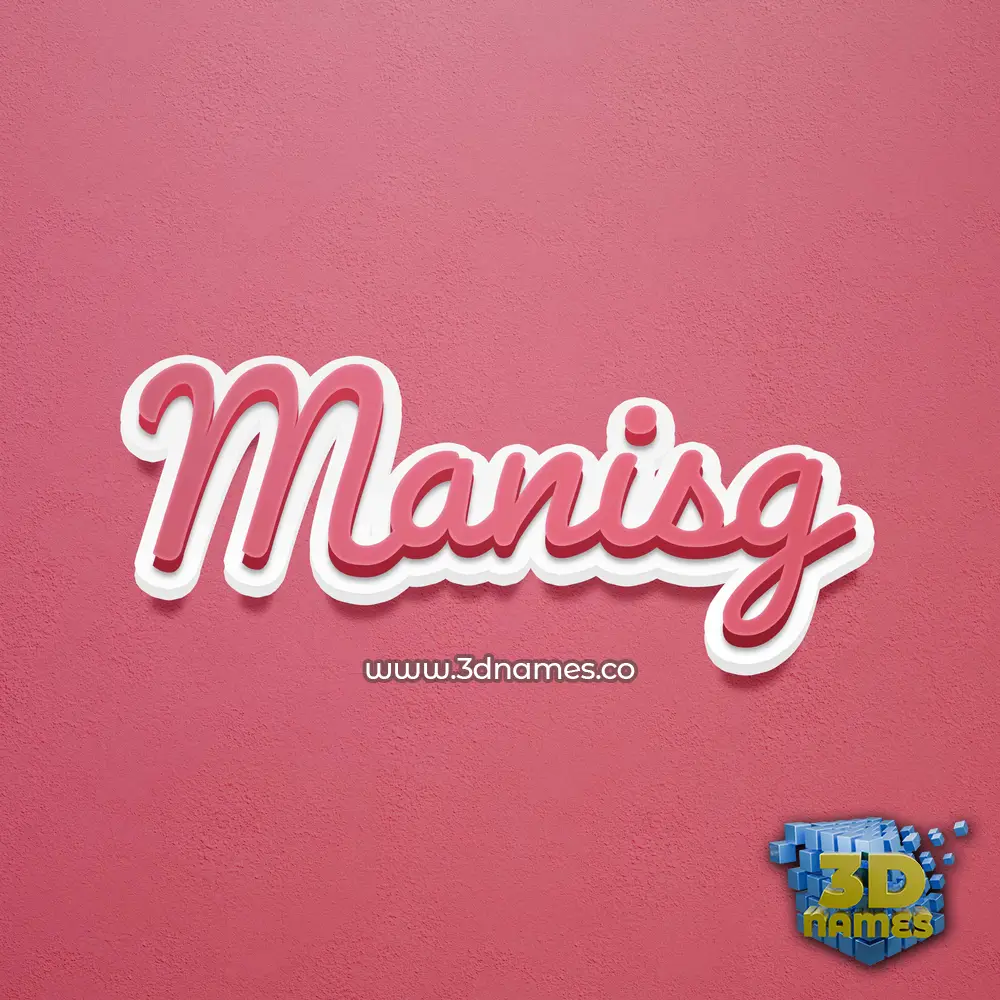 manisg in Red Scribble style - 3D name wallpaper