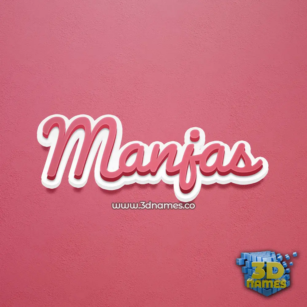 manjas in Red Scribble style - 3D name wallpaper