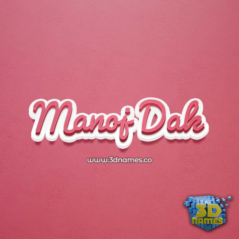 manoj dak in Red Scribble style - 3D name wallpaper
