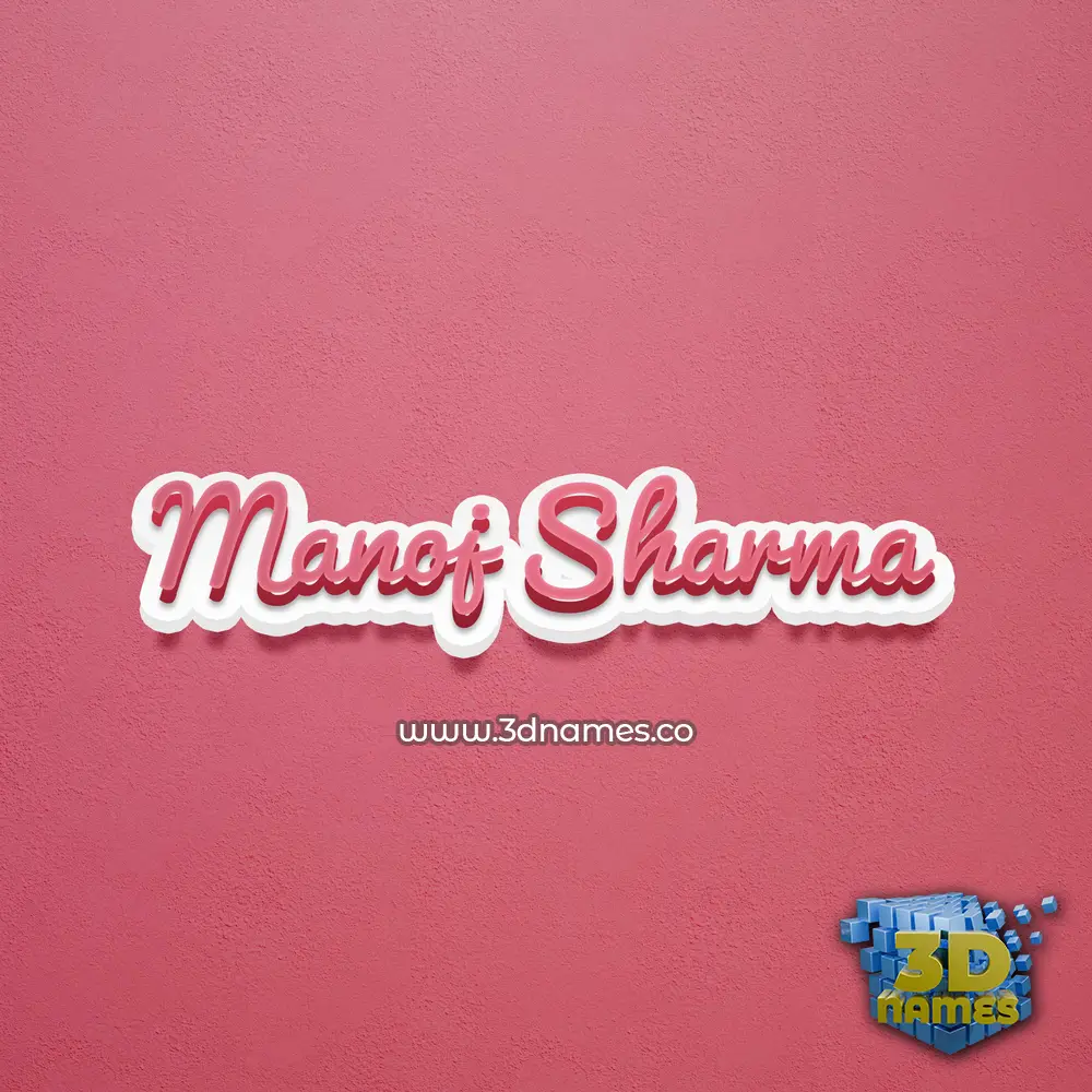 manoj sharma in Red Scribble style - 3D name wallpaper