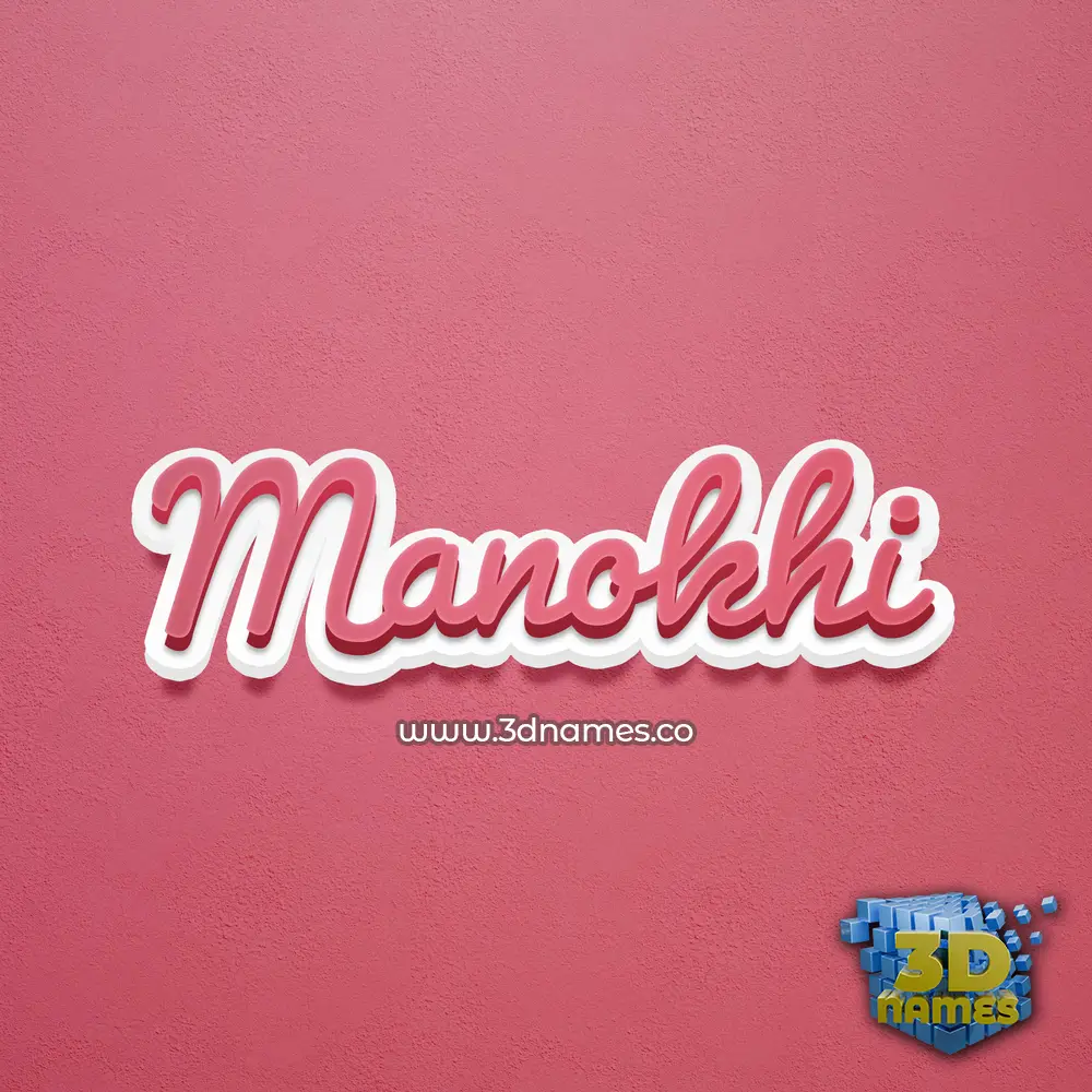 manokhi in Red Scribble style - 3D name wallpaper