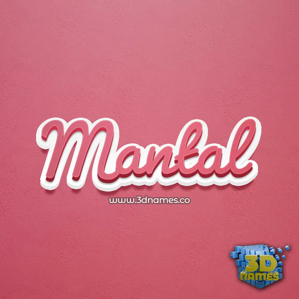mantal in Red Scribble style - 3D name wallpaper