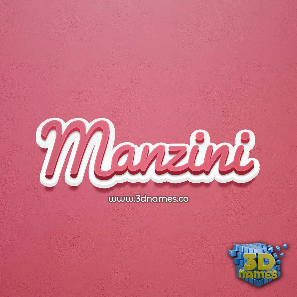manzini in Red Scribble style - 3D name wallpaper
