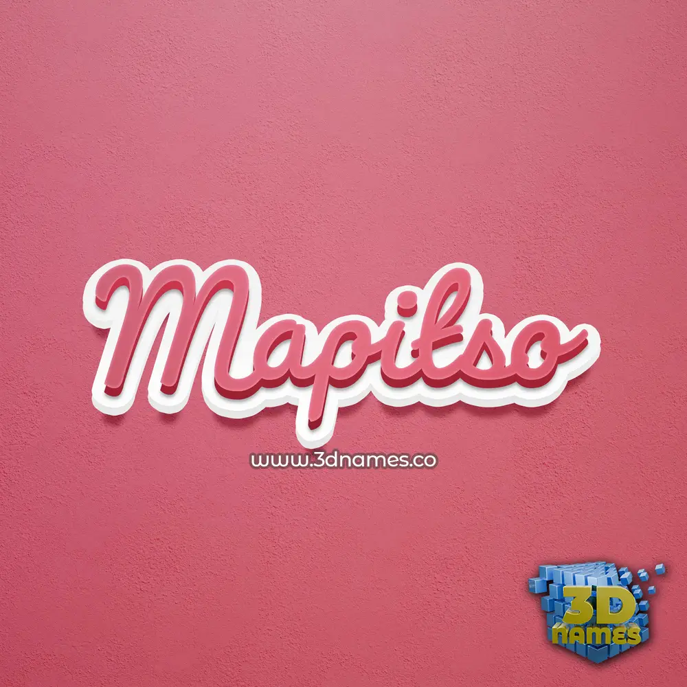 mapitso in Red Scribble style - 3D name wallpaper