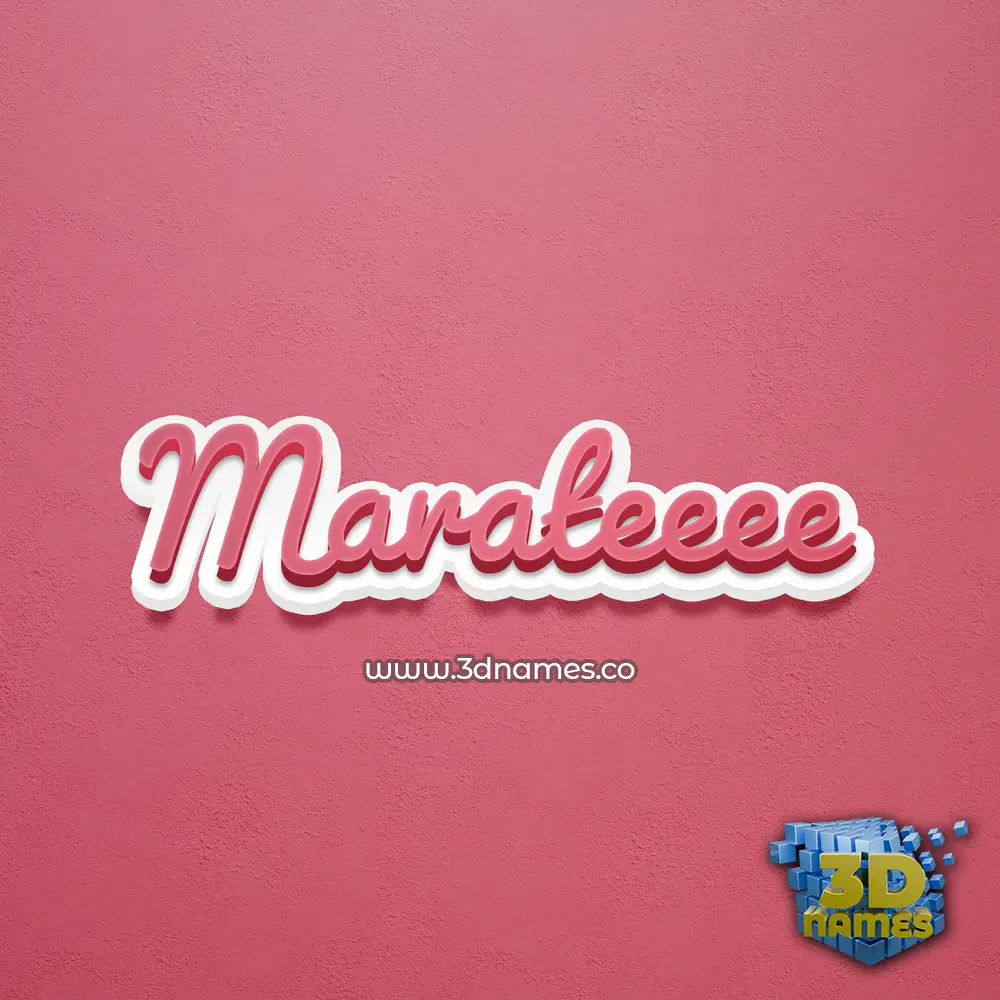 marateeee in Red Scribble style - 3D name wallpaper