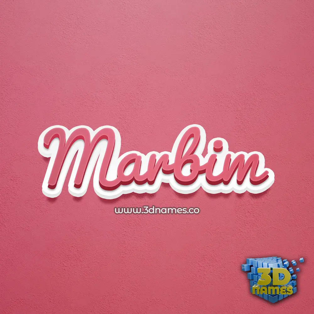 marbim in Red Scribble style - 3D name wallpaper